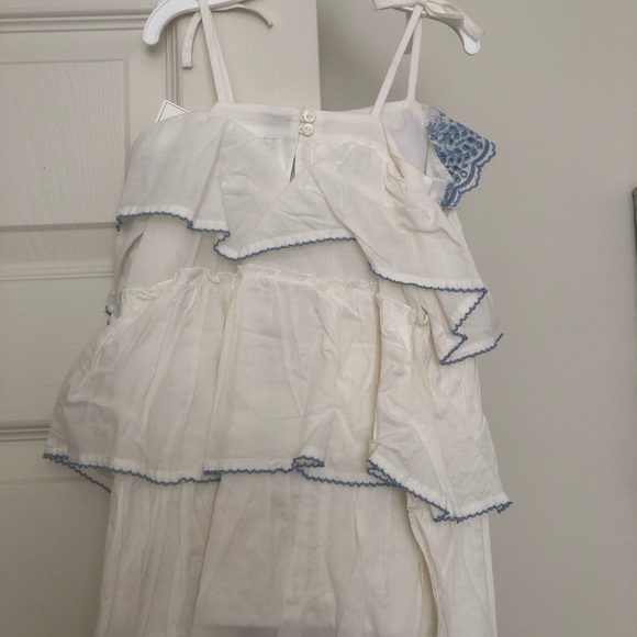 NWT Baby Gap 2 years white with blue dress - Picture 2 of 3